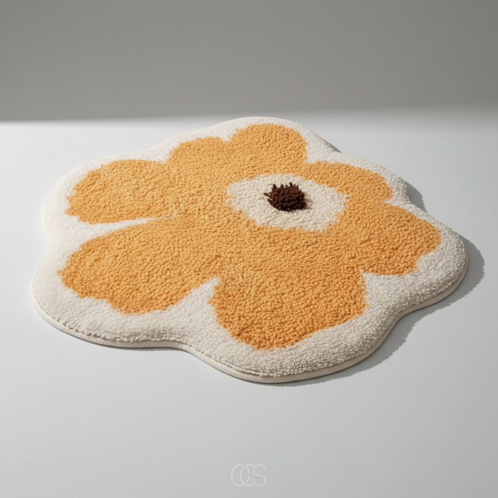 OCS - Tappetino da bagno a forma di fiore - antiscivolo