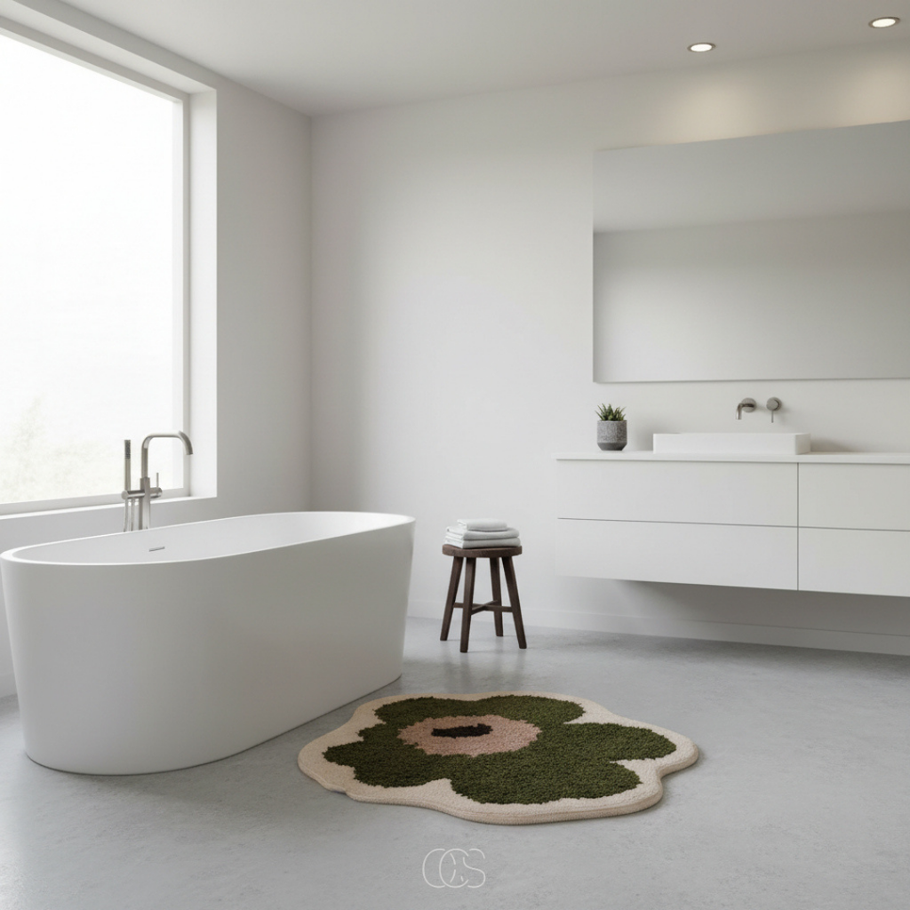OCS - Tappetino da bagno a forma di fiore - antiscivolo