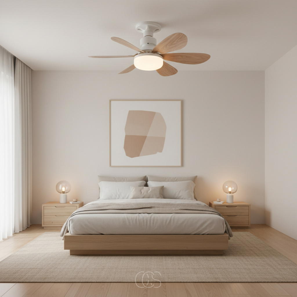 OCS - Ventilatore a Soffitto Plufon con Illuminazione LED e Telecomando - dimmerabile e ultra silenzioso