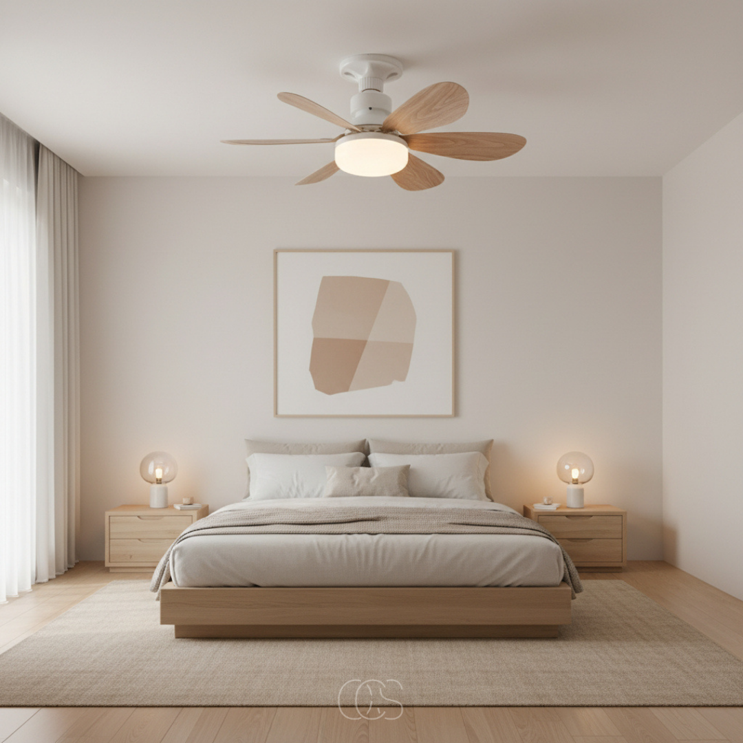 OCS - Ventilatore a Soffitto Plufon con Illuminazione LED e Telecomando - dimmerabile e ultra silenzioso