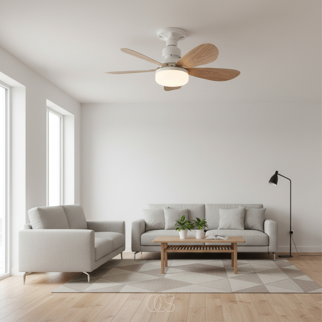 OCS - Ventilatore a Soffitto Plufon con Illuminazione LED e Telecomando - dimmerabile e ultra silenzioso