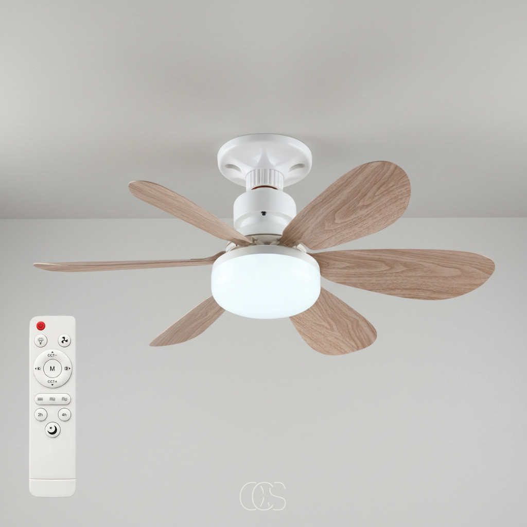 OCS - Ventilatore a Soffitto Plufon con Illuminazione LED e Telecomando - dimmerabile e ultra silenzioso