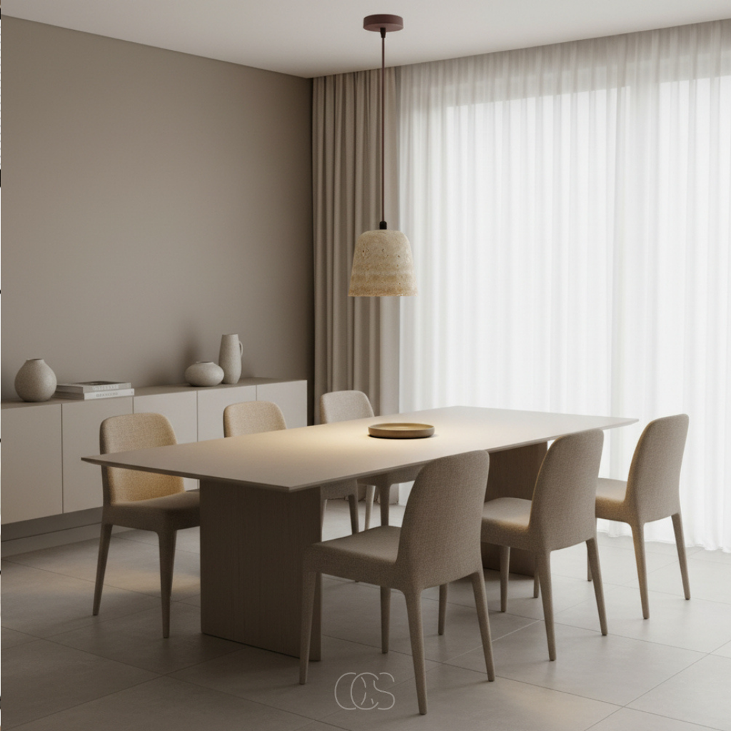 OCS - Xonio Japandi Lampada a Sospensione - Legno e Travertino