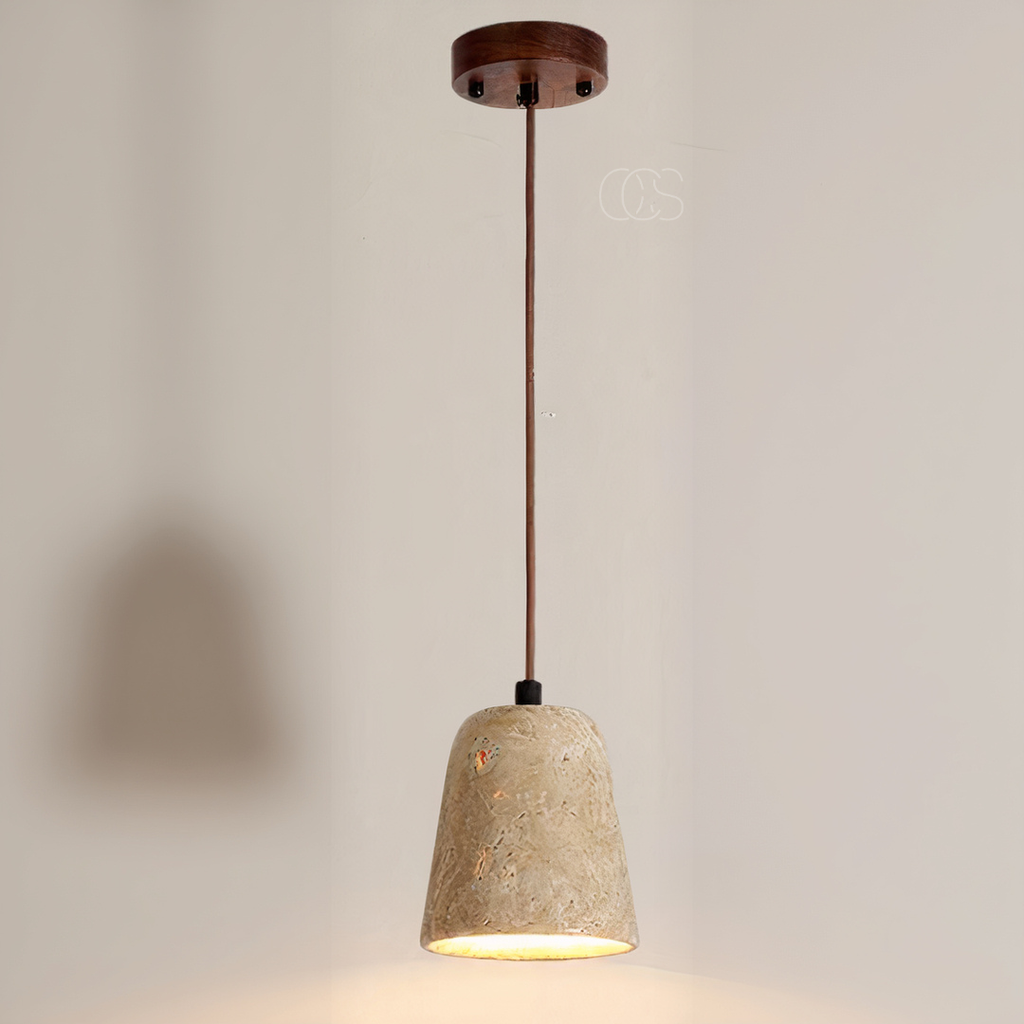 OCS - Xonio Japandi Lampada a Sospensione - Legno e Travertino