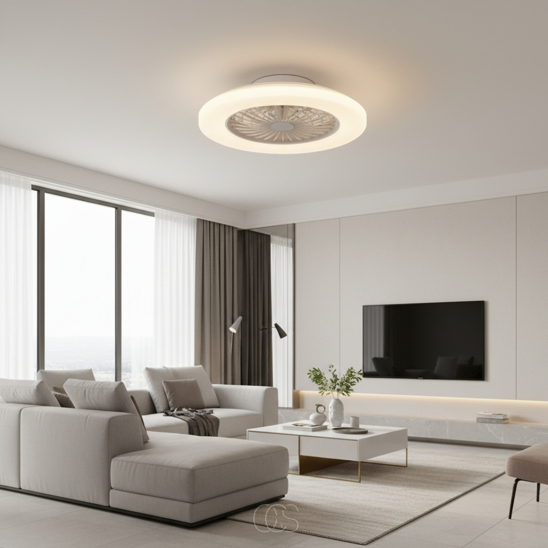 OCS - Ventilatore da soffitto Pluto con bordo LED
