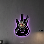 OCS - Orologio da parete in vinile a forma di chitarra