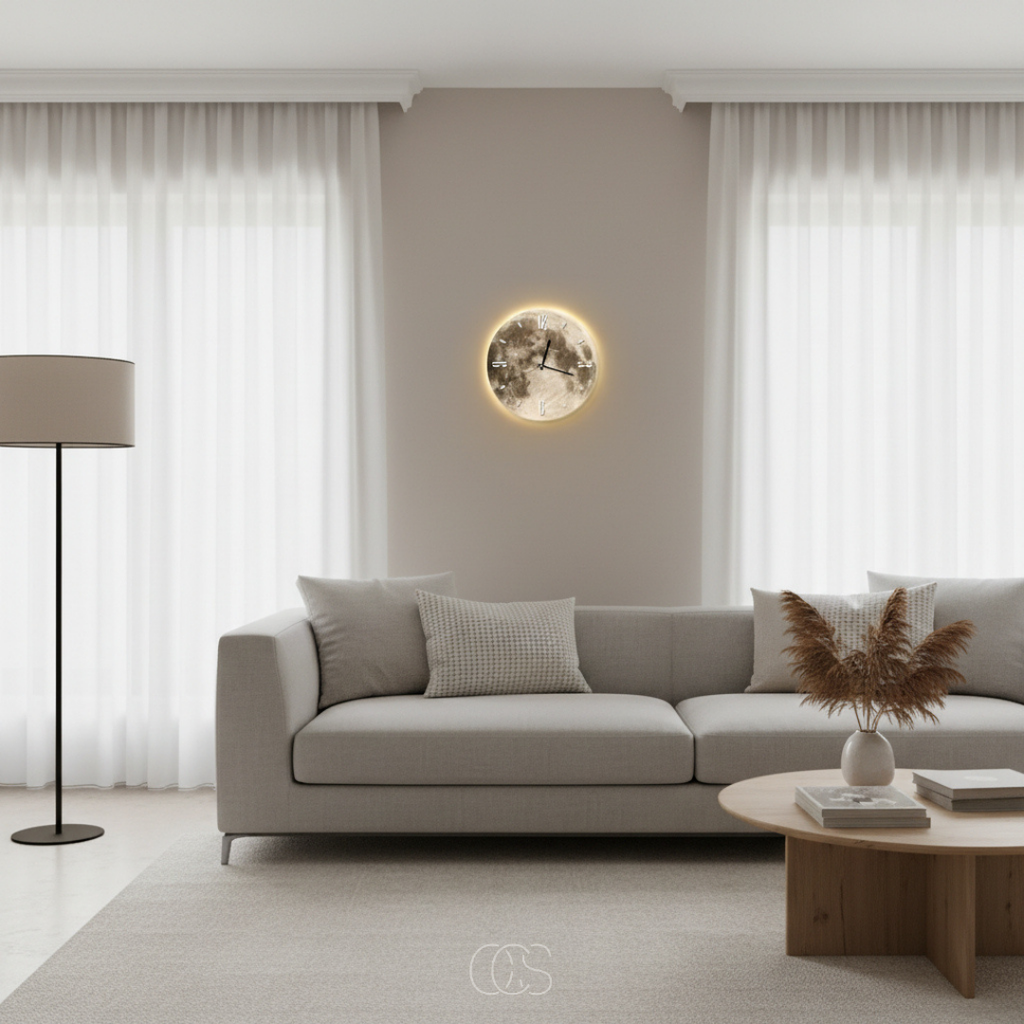 OCS - Orologio da parete Luna con bordo LED