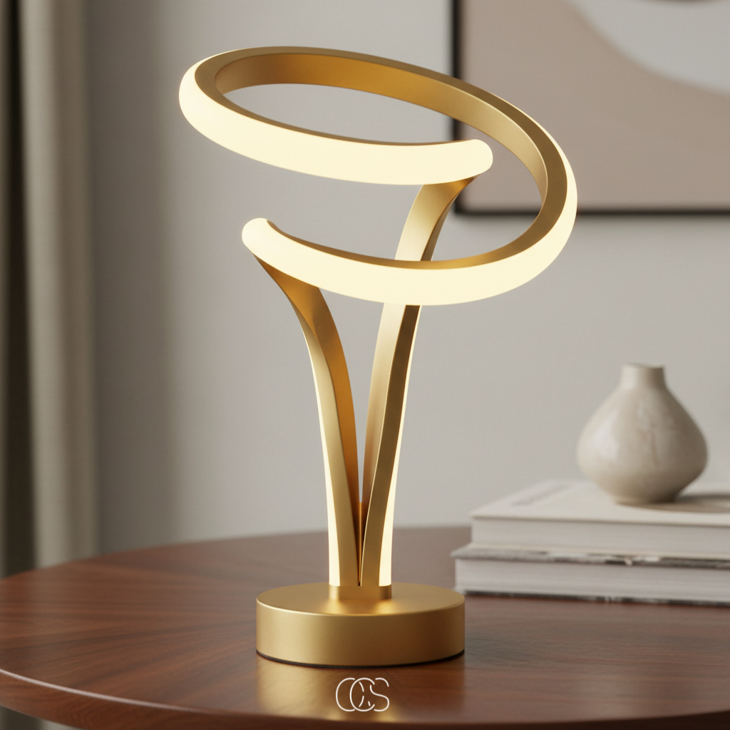 OCS - Lampada da Tavolo LED Spirale Cromo - senza fili