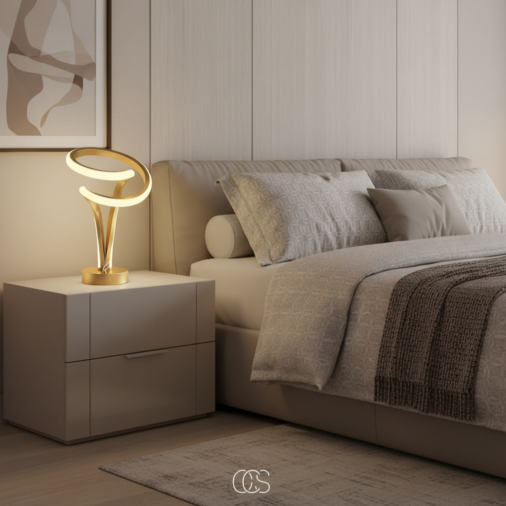 OCS - Lampada da Tavolo LED Spirale Cromo - senza fili