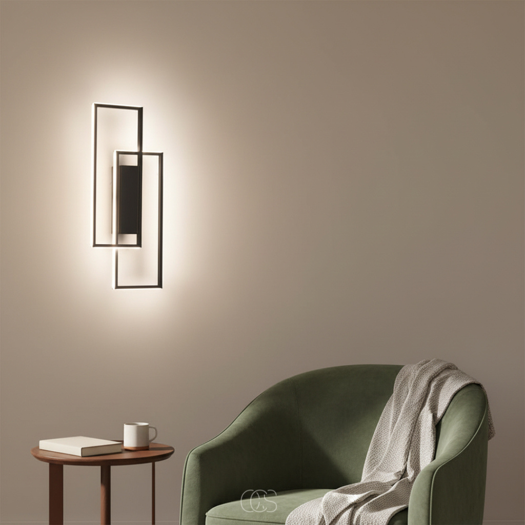 OCS - Lampada da parete LED geometrica rettangolare - Tre colori di luce in una lampada