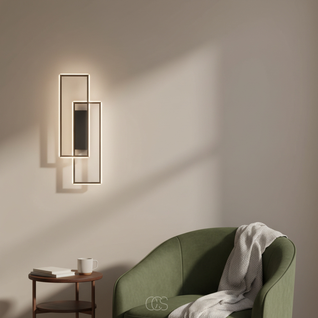 OCS - Lampada da parete LED geometrica rettangolare - Tre colori di luce in una lampada