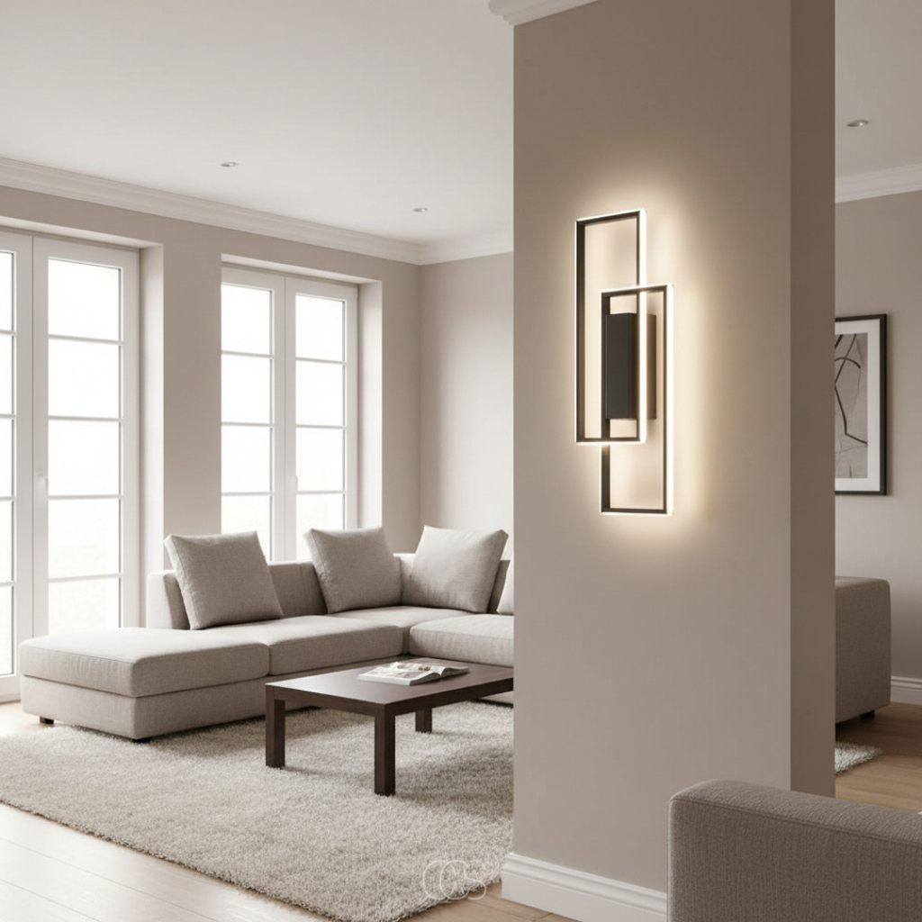 OCS - Lampada da parete LED geometrica rettangolare - Tre colori di luce in una lampada