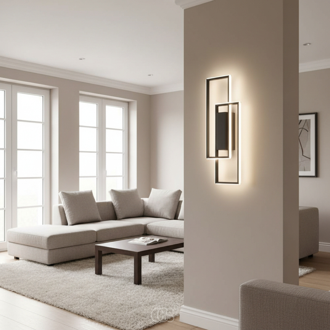 OCS - Lampada da parete LED geometrica rettangolare - Tre colori di luce in una lampada