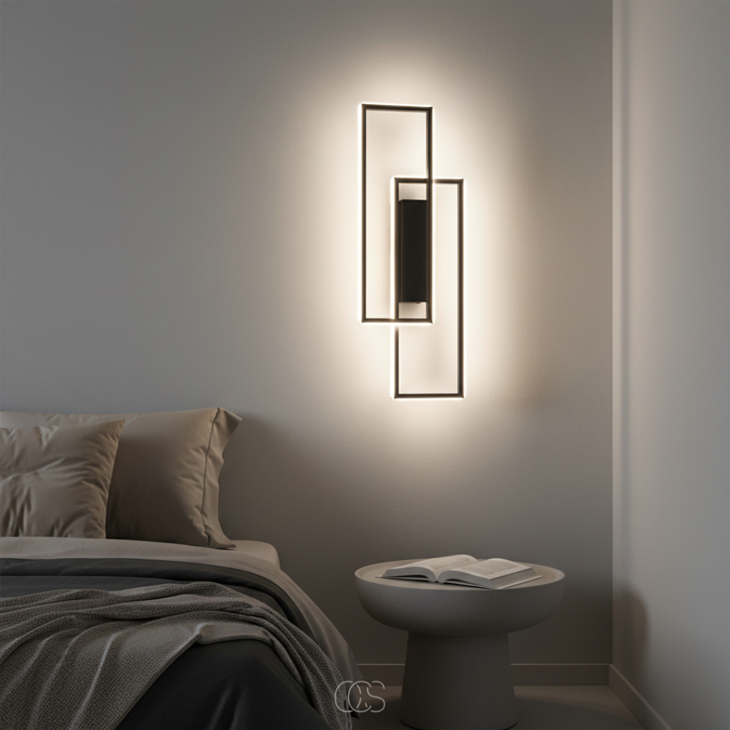 OCS - Lampada da parete LED geometrica rettangolare - Tre colori di luce in una lampada