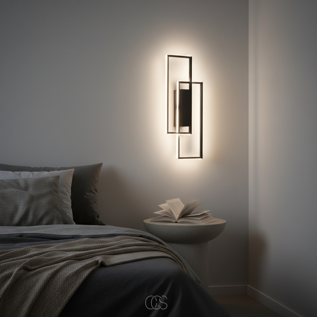 OCS - Lampada da parete LED geometrica rettangolare - Tre colori di luce in una lampada