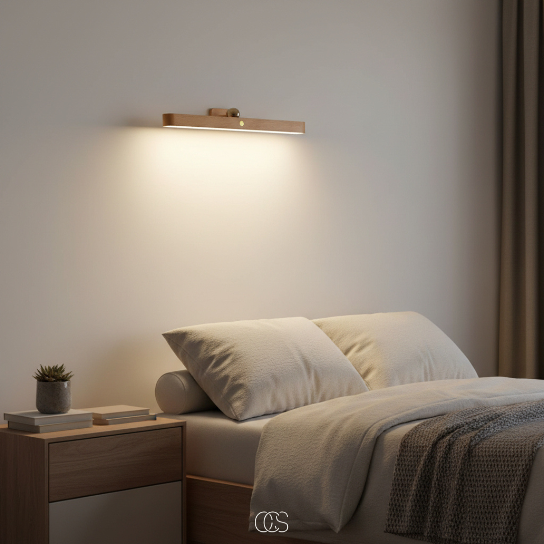 OCS - lampada da parete in legno LED nordica - senza fili e inclinabile