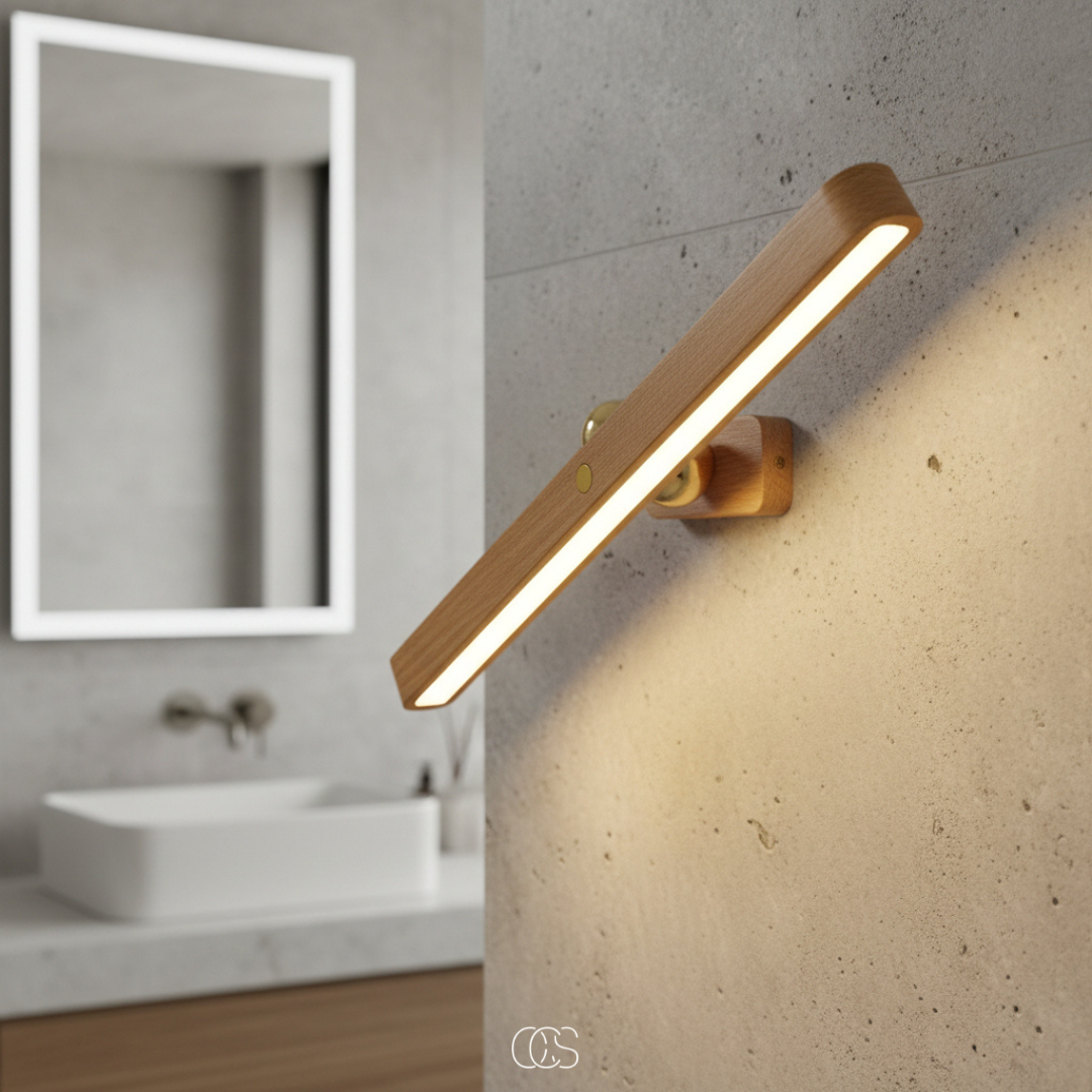 OCS - lampada da parete in legno LED nordica - senza fili e inclinabile