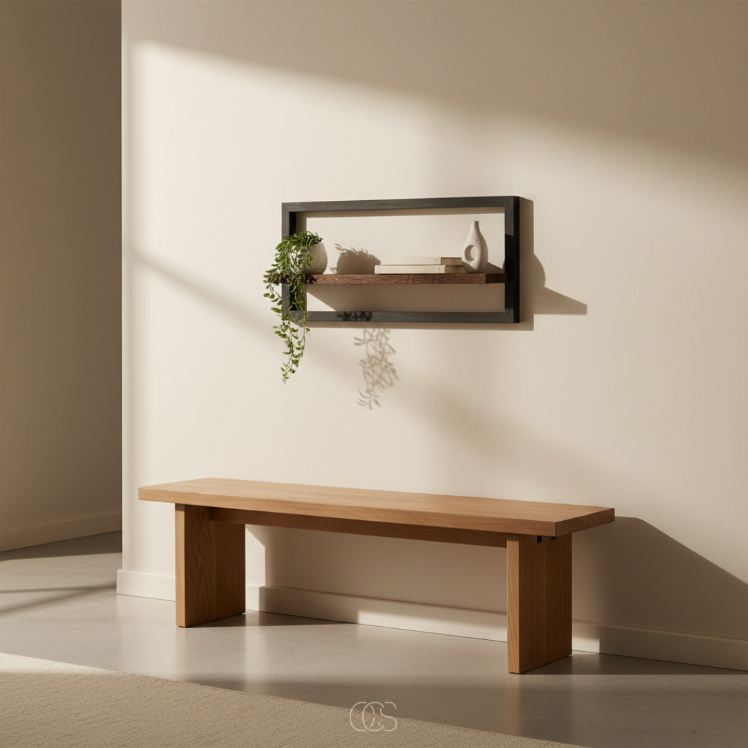 OCS - Mensola a Muro Industriale Fluttuante – 40x25 cm – Design Moderno e Salvaspazio