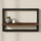 OCS - Mensola a Muro Industriale Fluttuante – 40x25 cm – Design Moderno e Salvaspazio