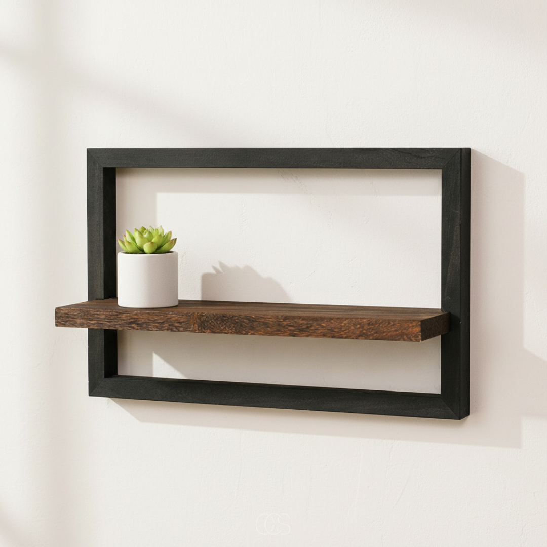 OCS - Mensola a Muro Industriale Fluttuante – 40x25 cm – Design Moderno e Salvaspazio