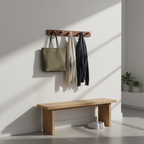 OCS - Appendiabiti in Legno Minimalista – Design Japandi – Fatto a Mano – Appendiabiti da Muro in Legno Massiccio