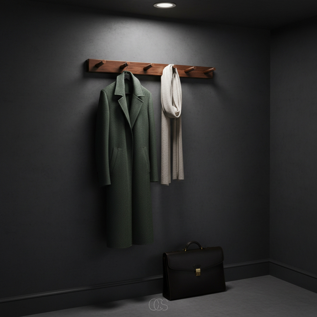 OCS - Appendiabiti in Legno Minimalista – Design Japandi – Fatto a Mano – Appendiabiti da Muro in Legno Massiccio