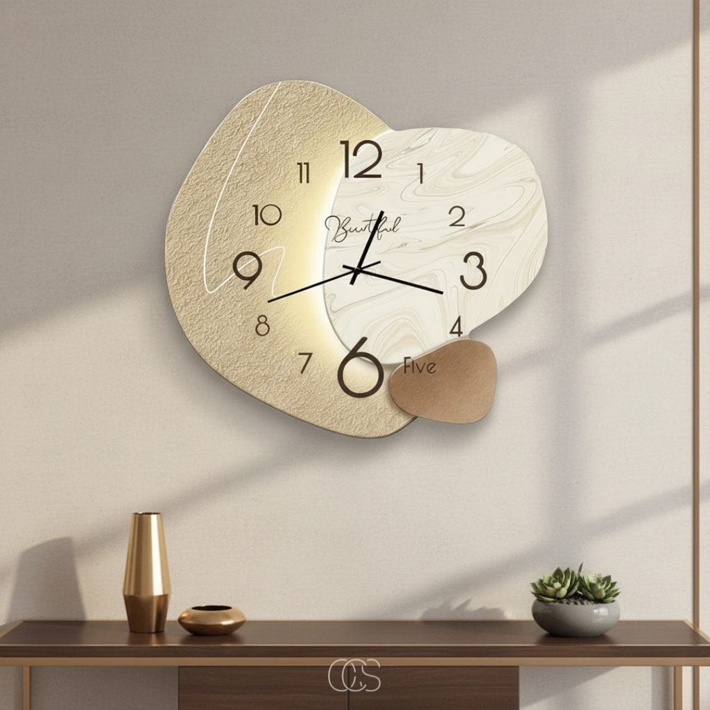 OCS - pirlo Orologio da parete moderno silenzioso scandinavo - Design in legno e metallo