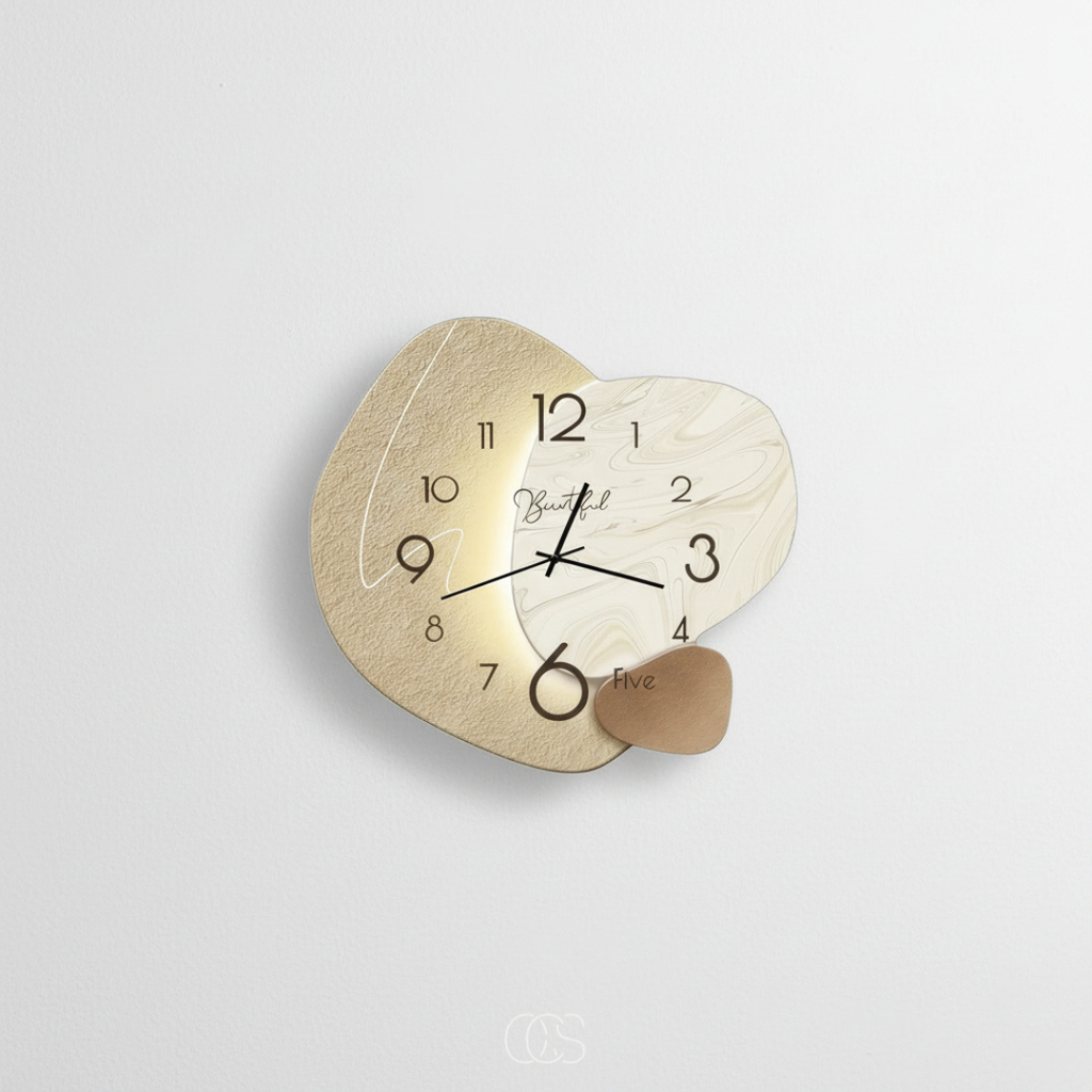 OCS - pirlo Orologio da parete moderno silenzioso scandinavo - Design in legno e metallo