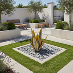 OCS - Scultura da Giardino in Metallo Agave - Fatta a Mano - Resistente alle Intemperie & Senza Manutenzione - Decorazione Rustica per Giardino