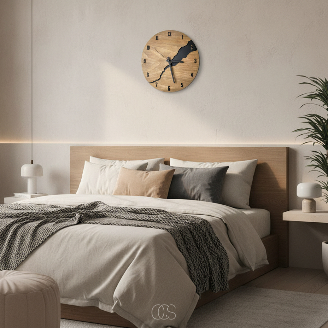 OCS - Orologio da parete minimalista in legno Pinak - Silenzioso