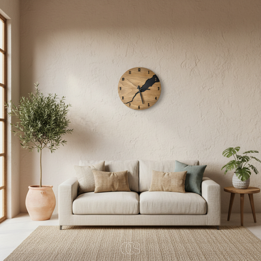 OCS - Orologio da parete minimalista in legno Pinak - Silenzioso