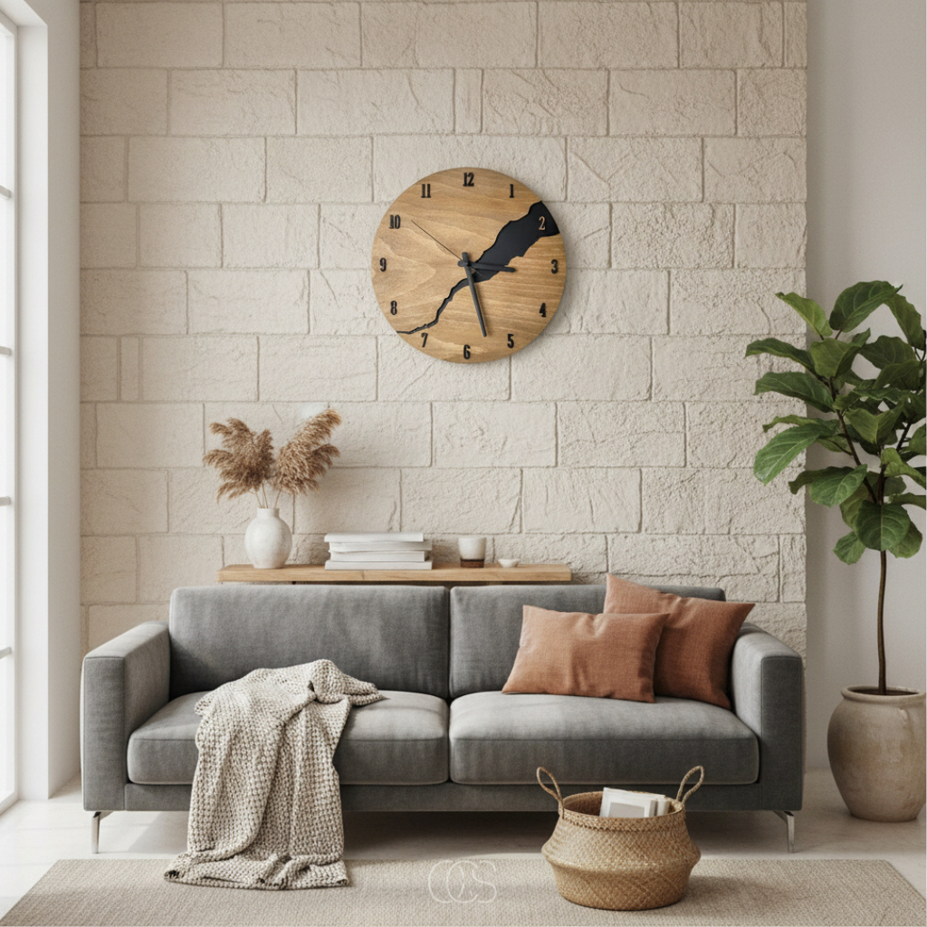 OCS - Orologio da parete minimalista in legno Pinak - Silenzioso