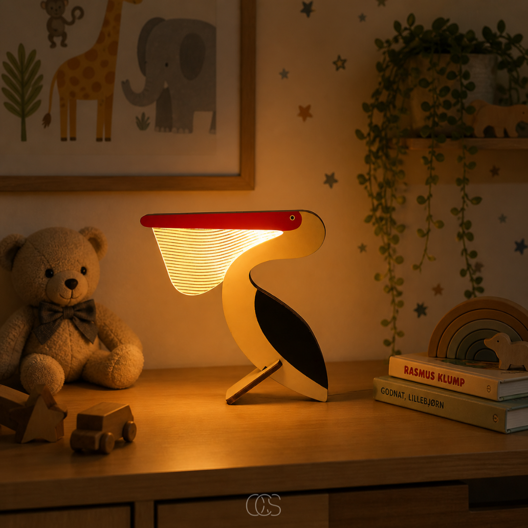 OCS - Lampada da Tavolo LED Scandinava - Lampada per Bambini per Camera e Comodino