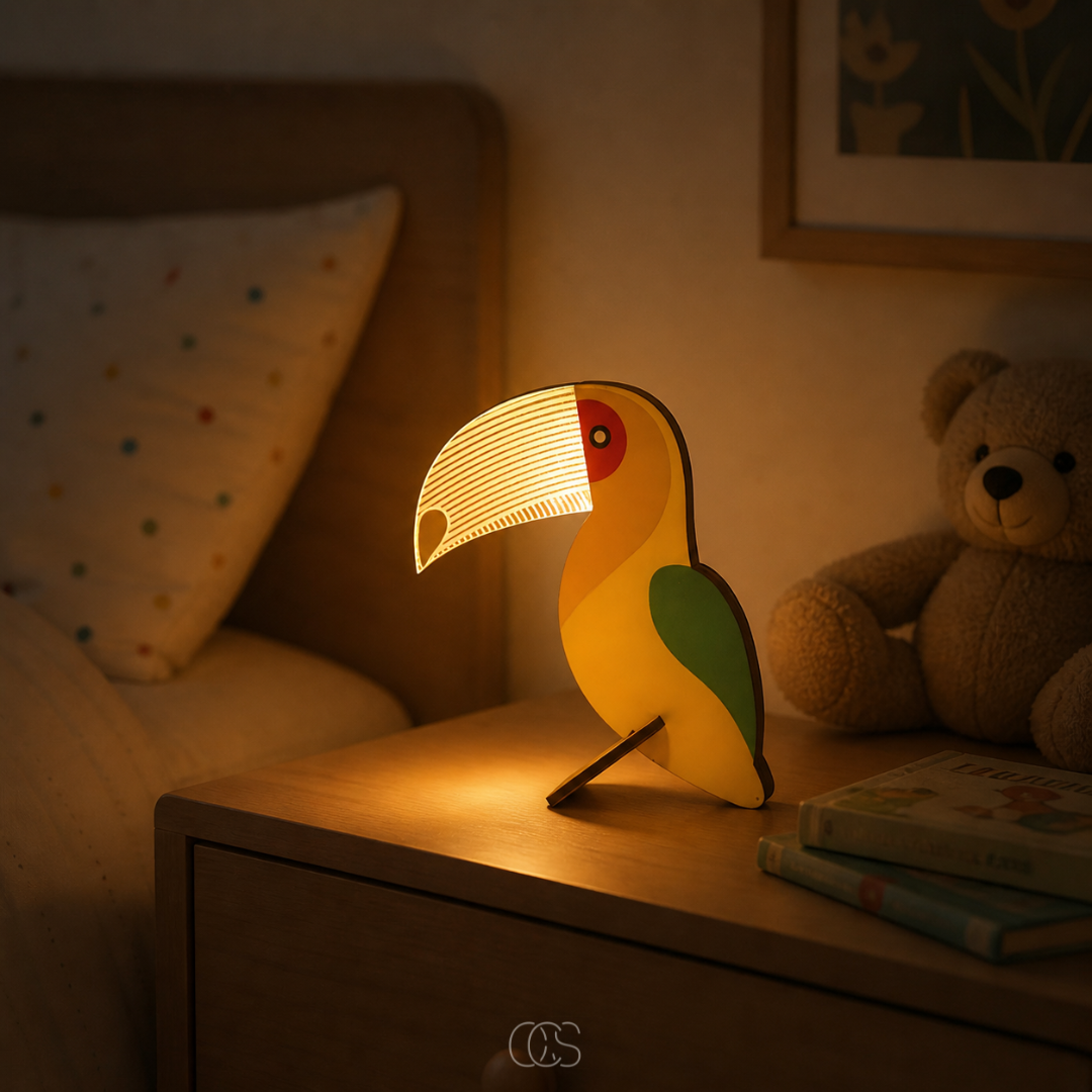 OCS - Lampada da Tavolo LED Scandinava - Lampada per Bambini per Camera e Comodino