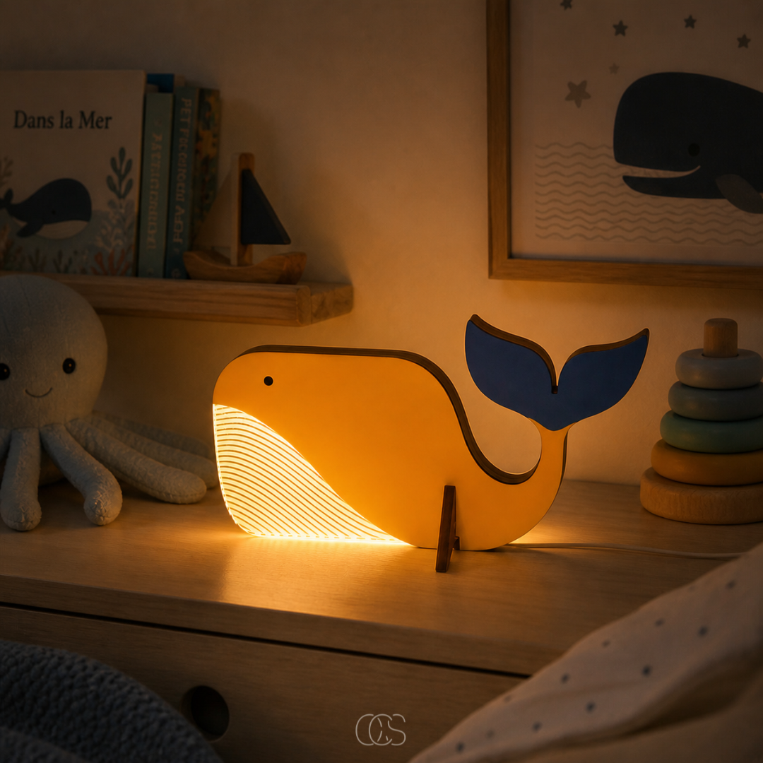 OCS - Lampada da Tavolo LED Scandinava - Lampada per Bambini per Camera e Comodino