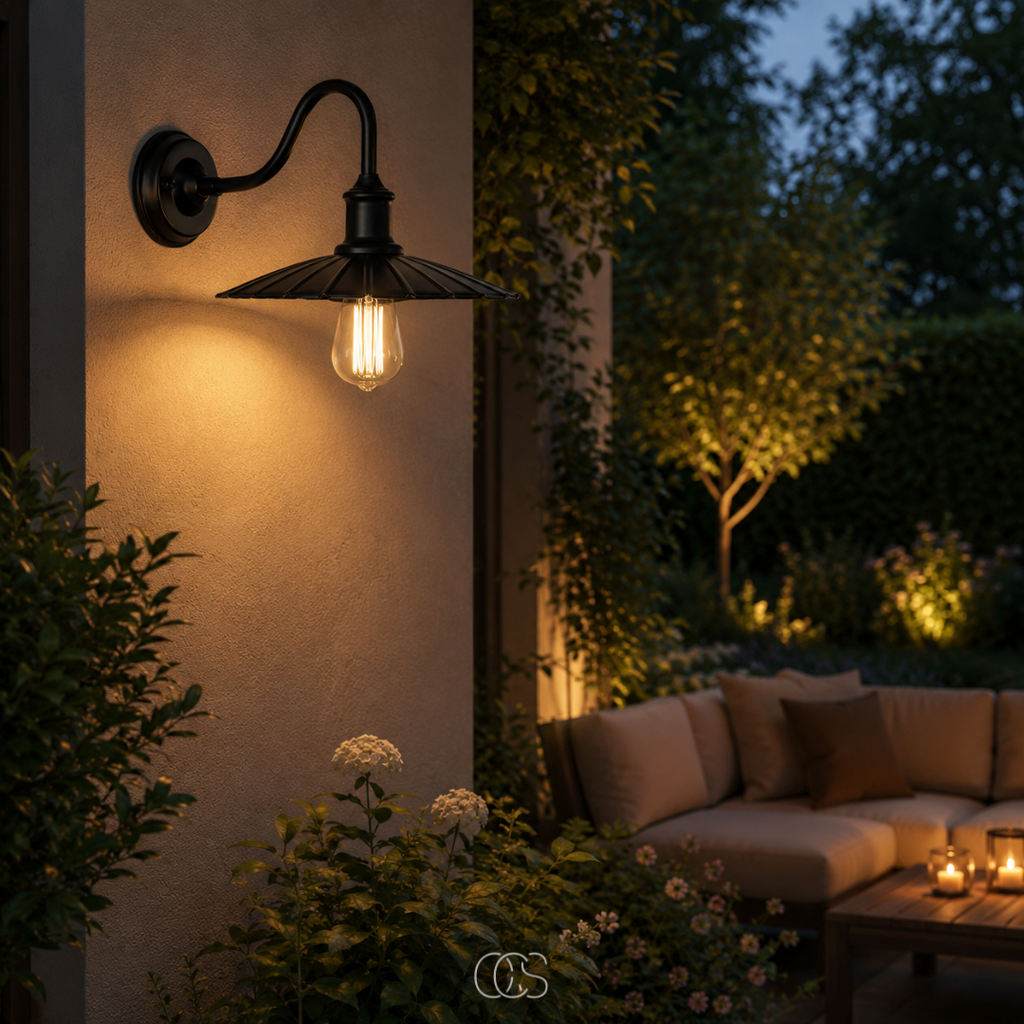OCS - Lampada da Parete Vintage Mistique - Illuminazione da Esterno Retro Industriale per Facciata e Giardino