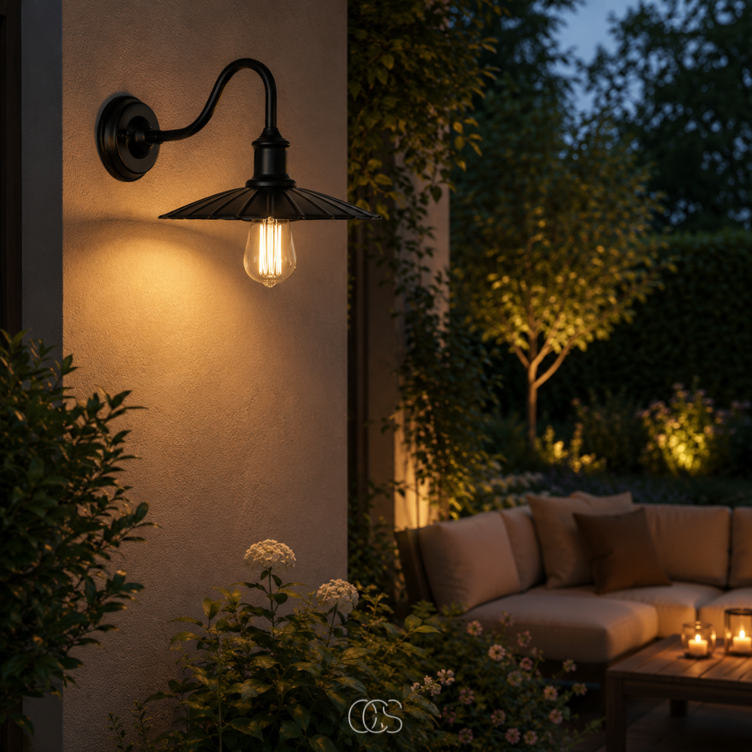 OCS - Lampada da Parete Vintage Mistique - Illuminazione da Esterno Retro Industriale per Facciata e Giardino