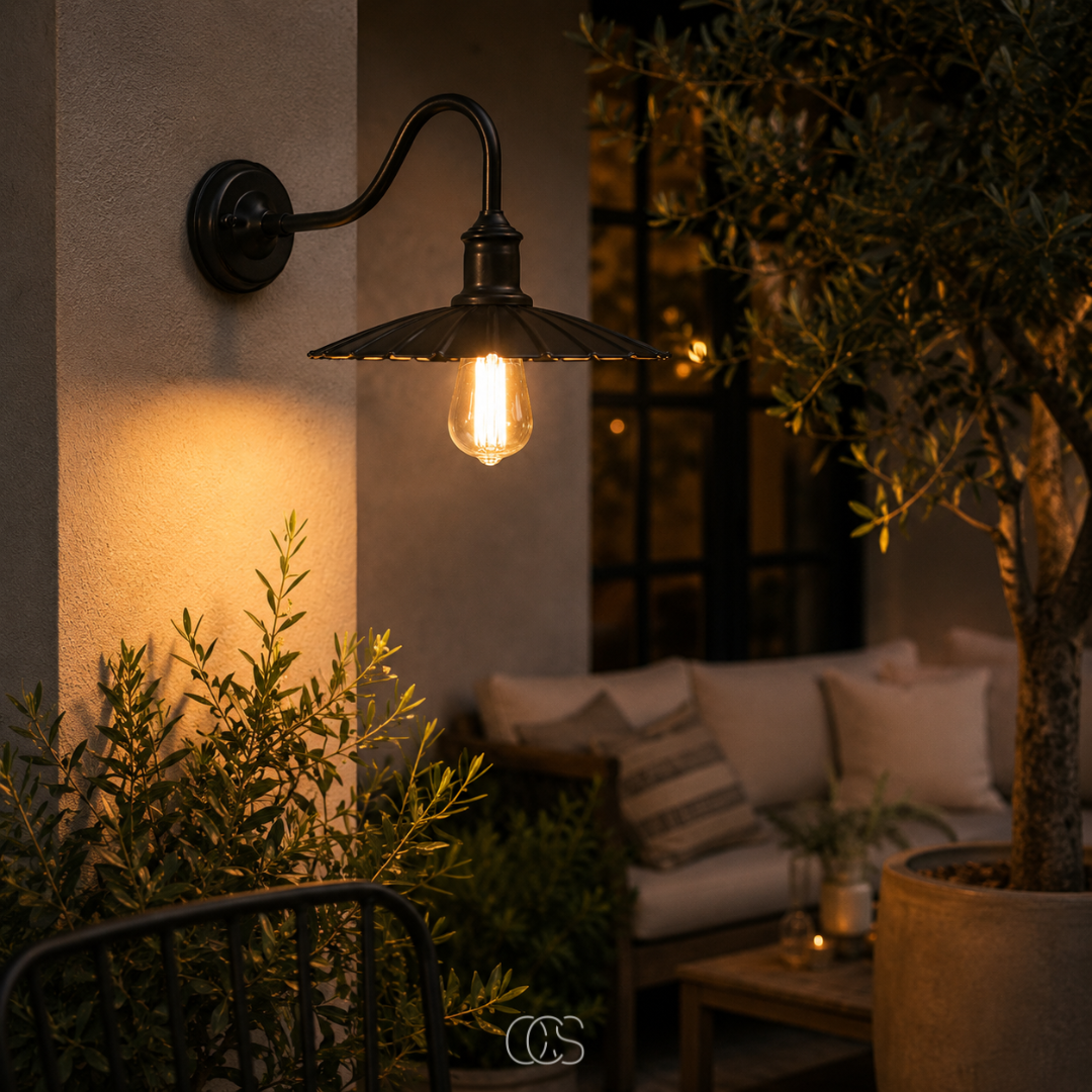 OCS - Lampada da Parete Vintage Mistique - Illuminazione da Esterno Retro Industriale per Facciata e Giardino