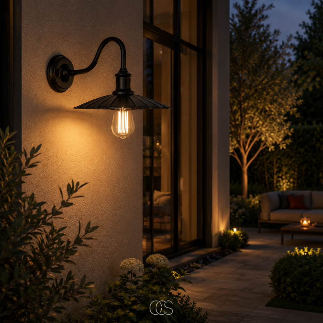 OCS - Lampada da Parete Vintage Mistique - Illuminazione da Esterno Retro Industriale per Facciata e Giardino