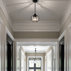 OCS - Lampada a Sospensione Nordic con Vetro Sferico – Design Nero