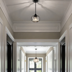OCS - Lampada a Sospensione Nordic con Vetro Sferico – Design Nero