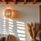 OCS - Lampada da Parete Boho in Rattan