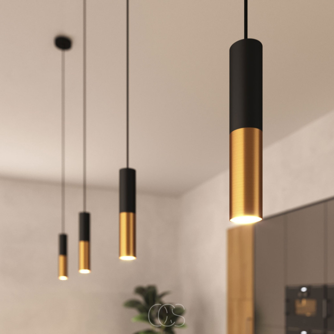 OCS - Lampada a sospensione Cavi – Nero&Oro Design Metallico