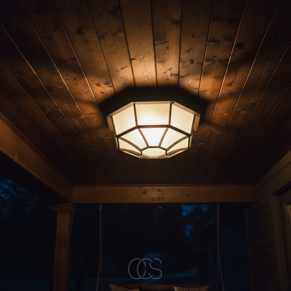 OCS - Lampada da soffitto esterna in bronzo – Alluminio e vetro