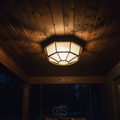 OCS - Lampada da soffitto esterna in bronzo – Alluminio e vetro