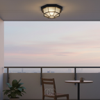OCS - Lampada da soffitto esterna in bronzo – Alluminio e vetro