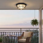 OCS - Lampada da soffitto esterna in bronzo – Alluminio e vetro