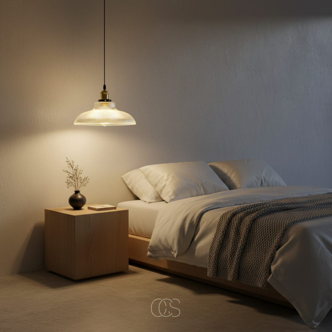 OCS - Lampada a sospensione vintage in vetro e metallo