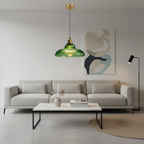 OCS - Lampada a sospensione vintage in vetro e metallo