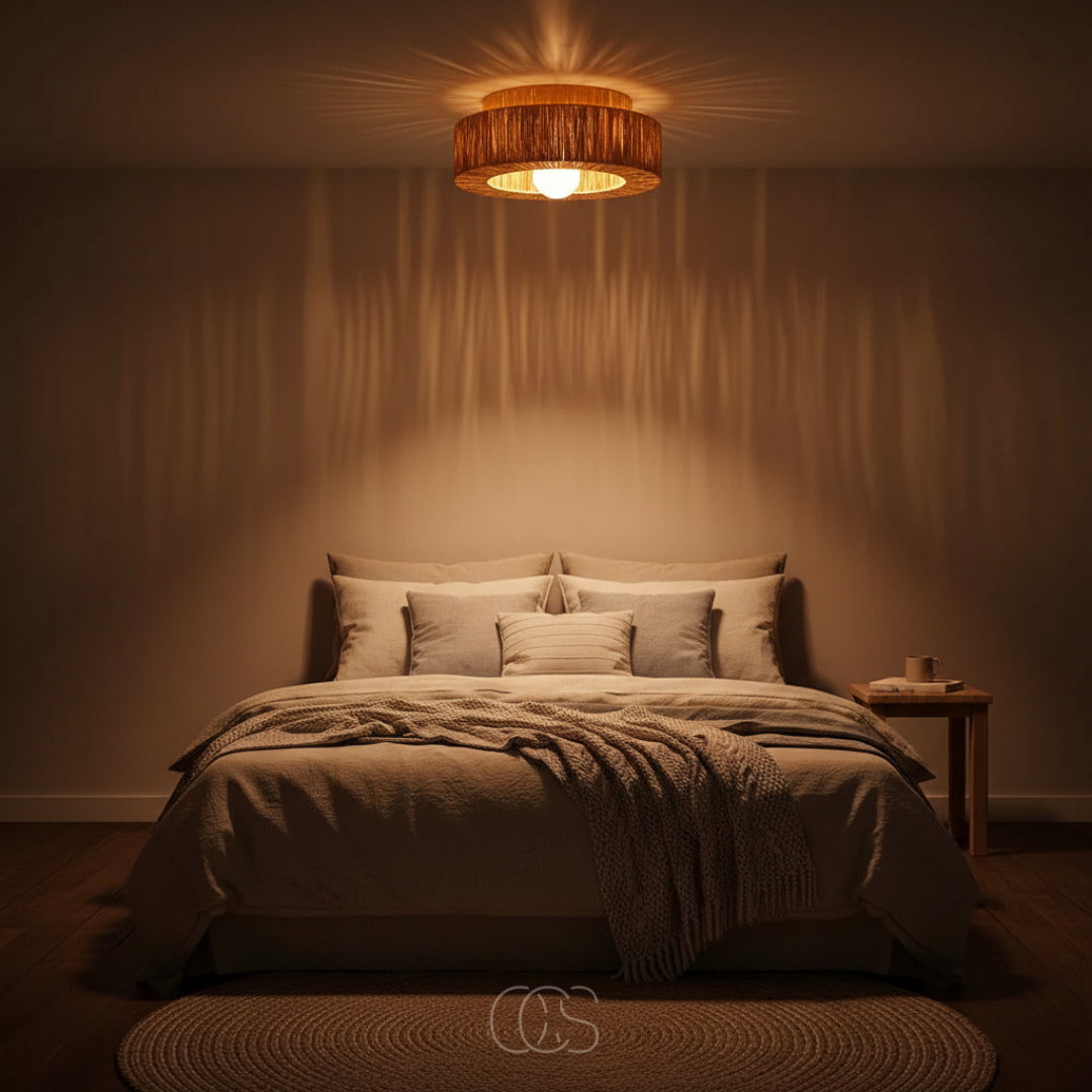 OCS - Lampada da soffitto Luna Rotan